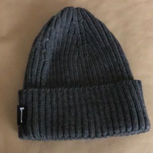 Beanie knitted gray hat
